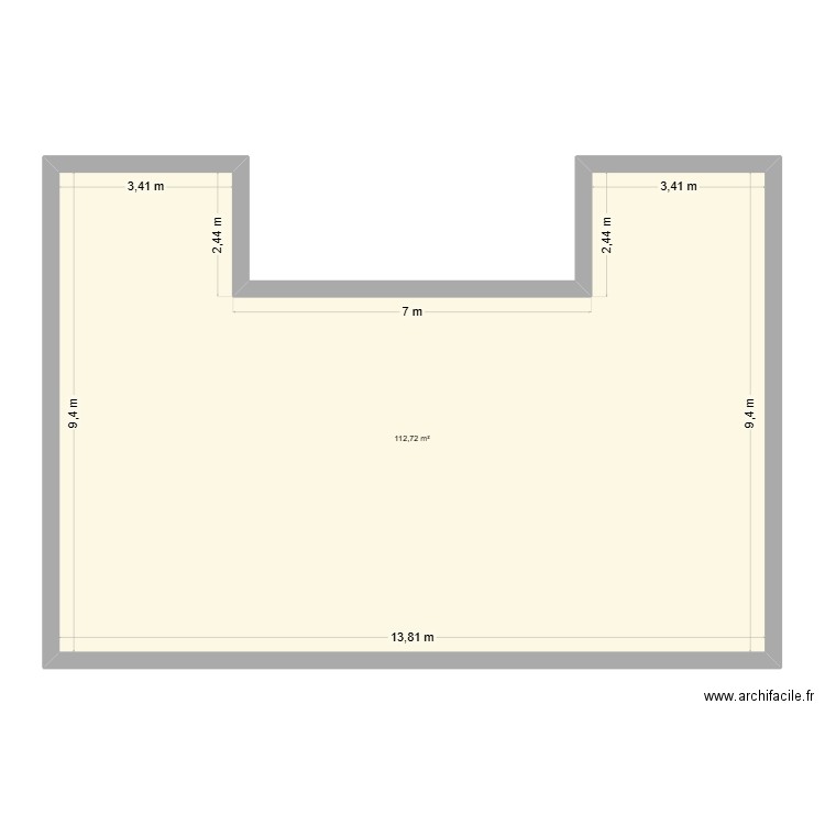 maison 1. Plan de 1 pièce et 113 m2