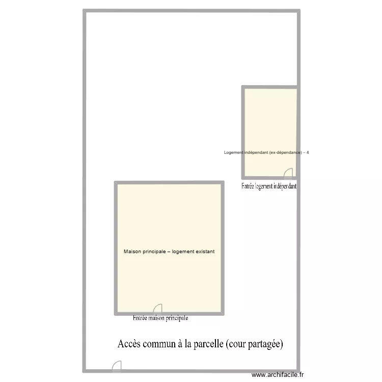 plan de masse. Plan de 2 pièces et 160 m² plan de masse. Plan de 2 pièces et 160 m²