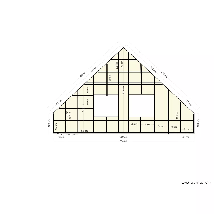 Maison de Famille Pignon Nord isolation. Plan de 