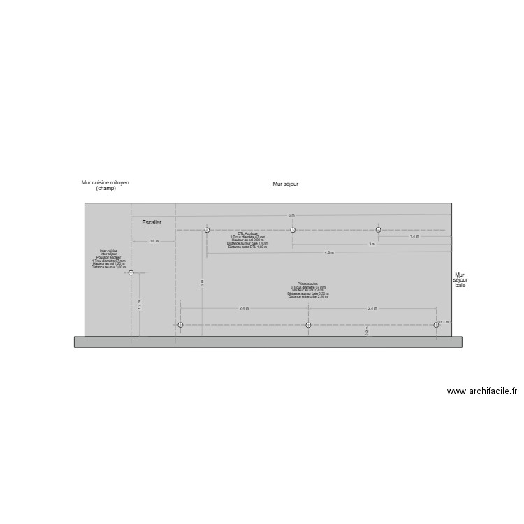 Mur mitoyen séjour. Plan de 0 pièce et 0 m2