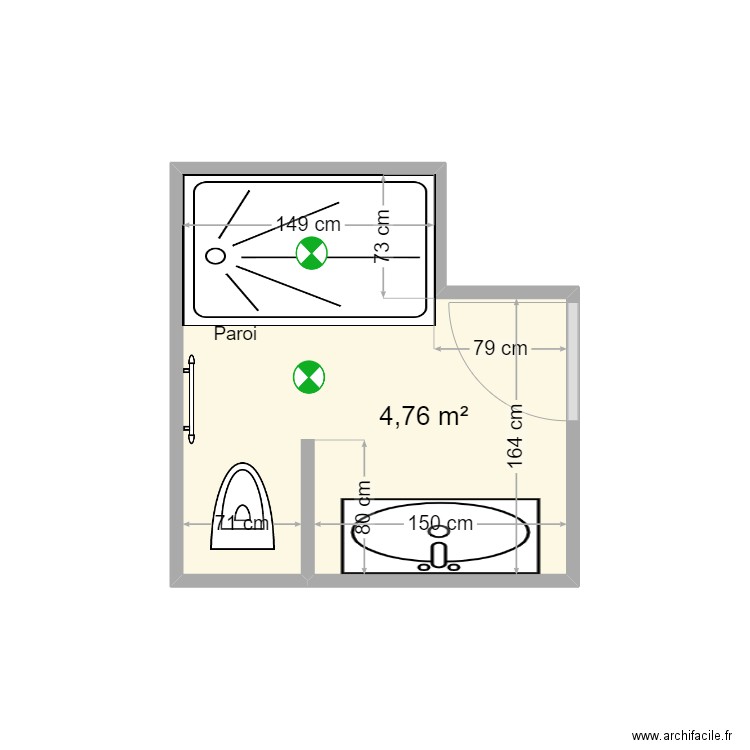 hotel consul CH25. Plan de 1 pièce et 5 m2