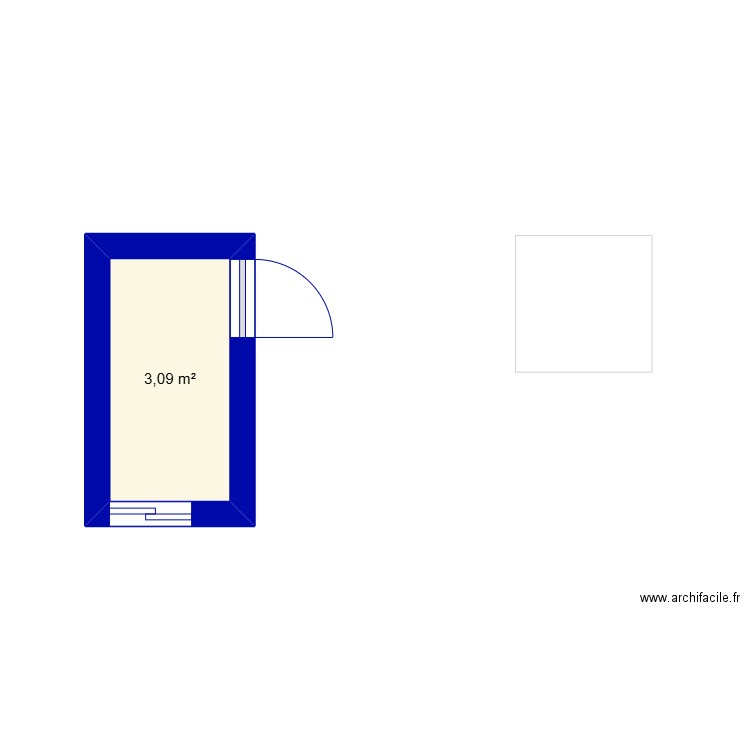 chalet salle de bain. Plan de 1 pièce et 3 m2