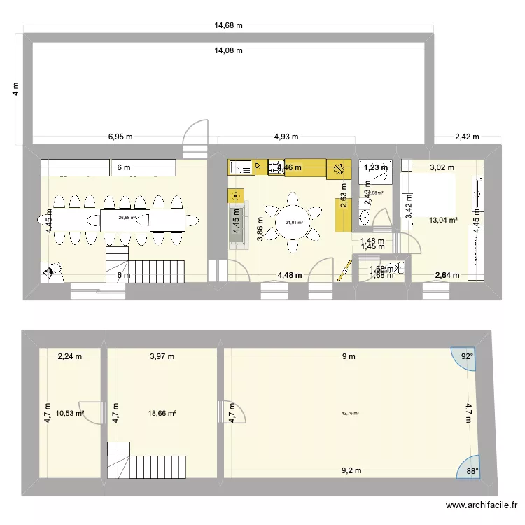 Maison &agrave; Auguste. Plan de 8  et 137 m²