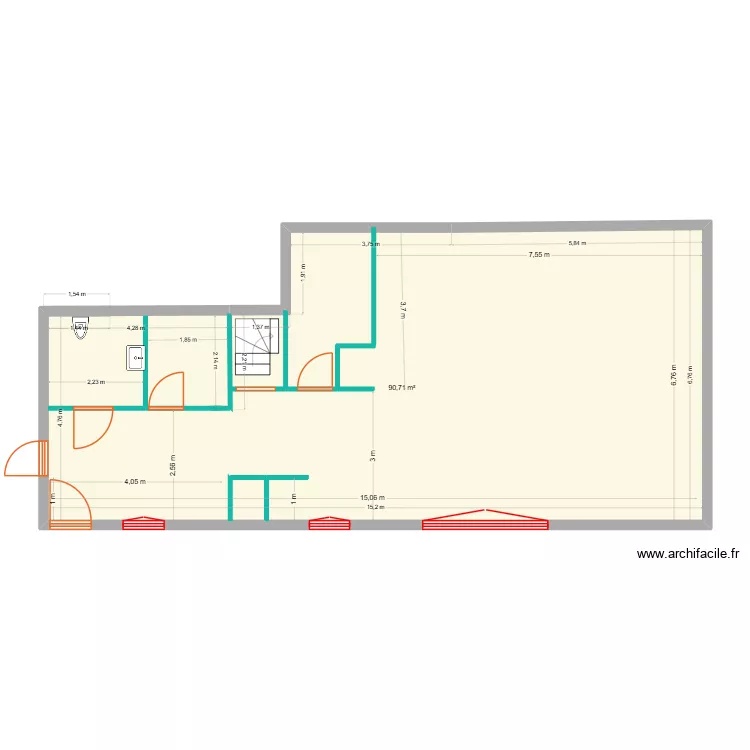 ACHERES. Plan de 1 et 91 m² ACHERES. Plan de 1 et 91 m²