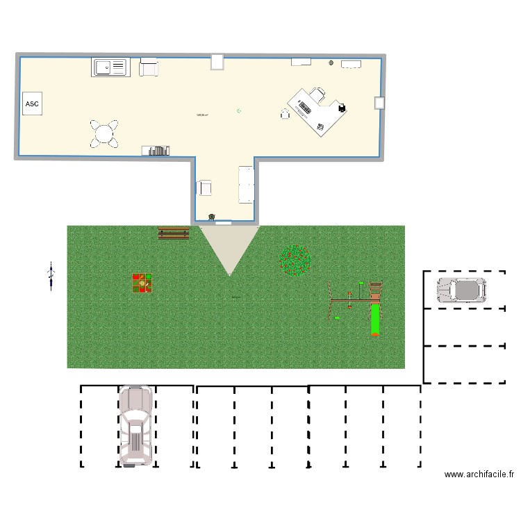Accueil EHPAD. Plan de 1 pièce et 149 m2