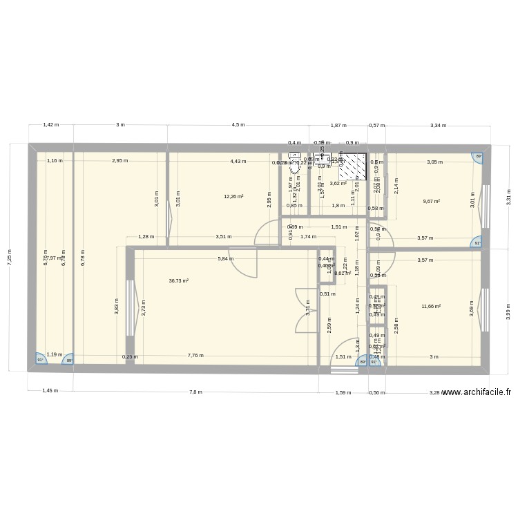 Sidoine. Plan de 10 pièces et 92 m2