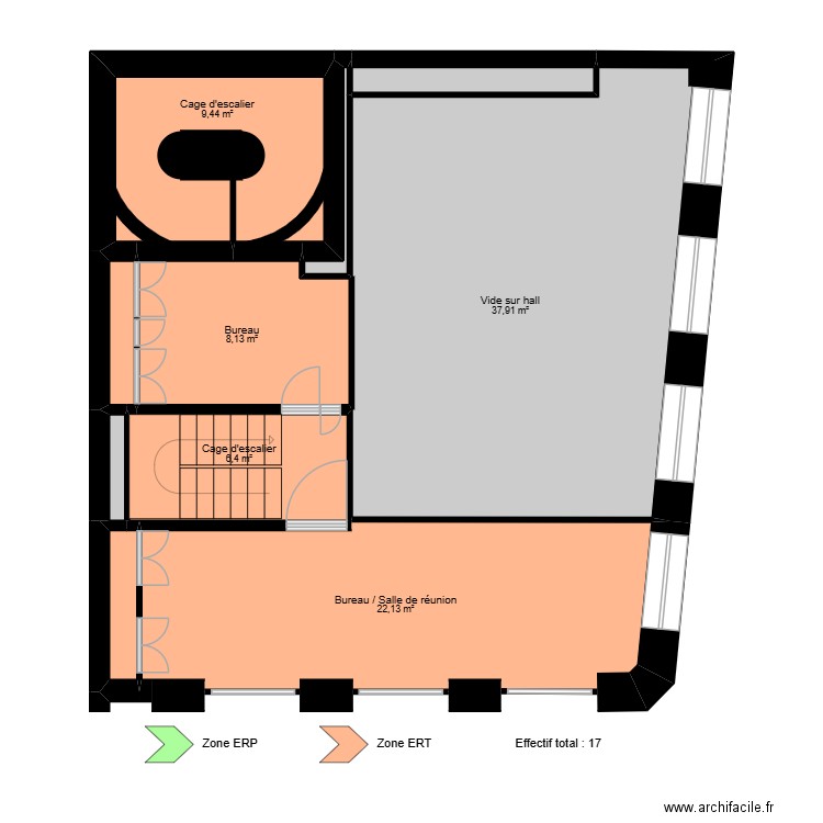 Bordeaux Berland R+1. Plan de 10 pièces et 89 m2