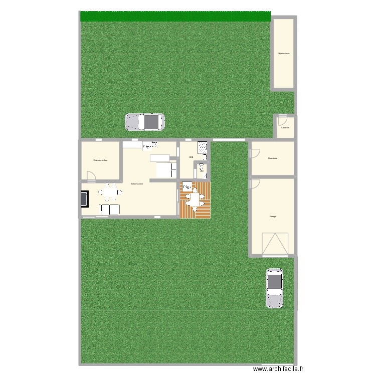 barron. Plan de 8 pièces et 124 m2
