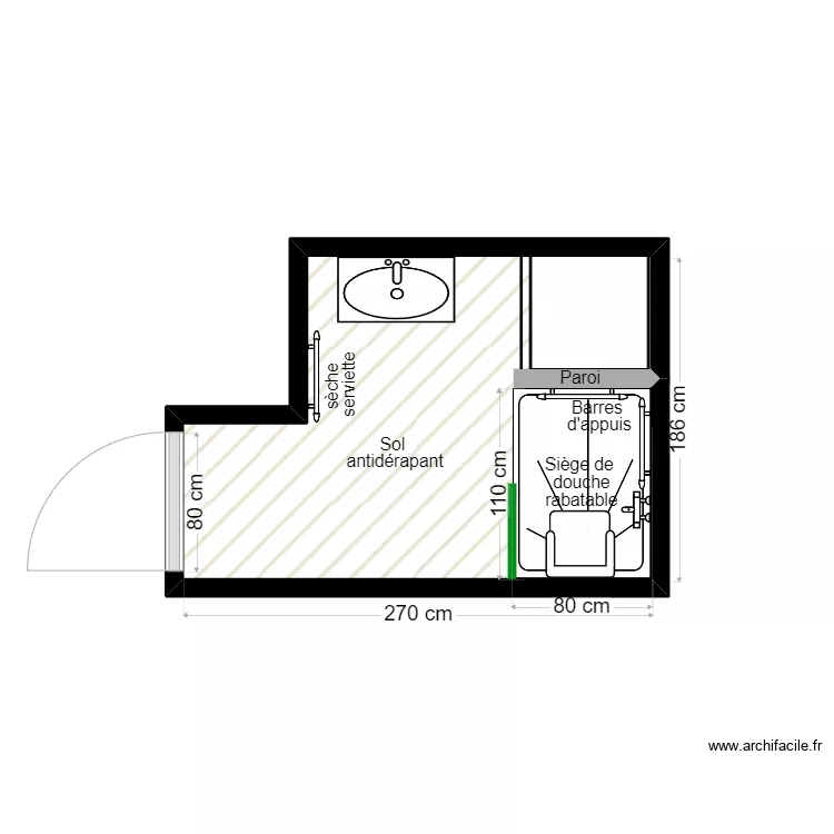 BLANC après travaux. Plan de 1 et 4 m² BLANC après travaux. Plan de 1 et 4 m²