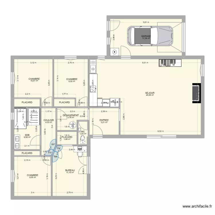 AGNELLO. Plan de 15  et 134 m²