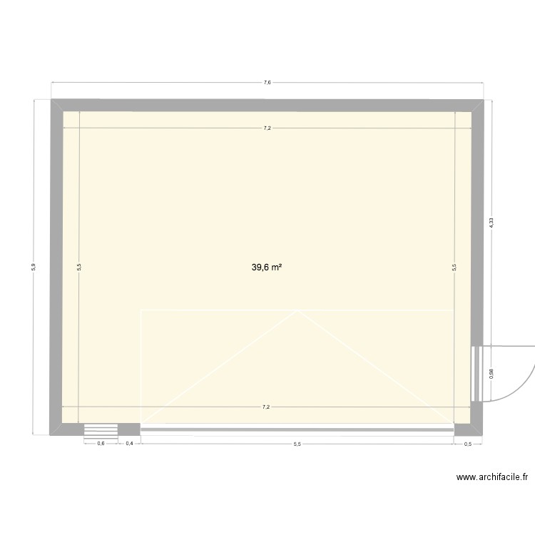 GARAGE 39 M2. Plan de 1 pièce et 40 m2