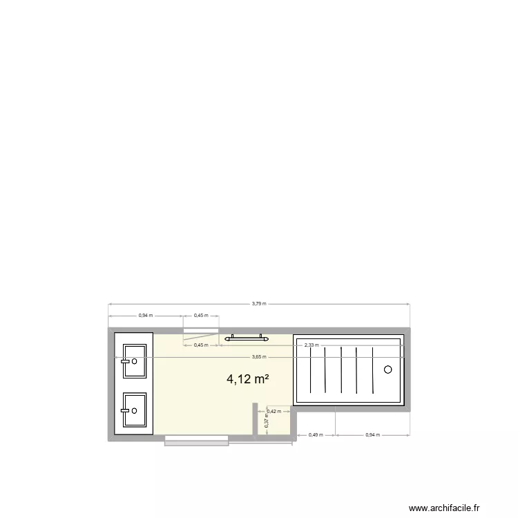 SDB PIGOU. Plan de 1 et 4 m² SDB PIGOU. Plan de 1 et 4 m²