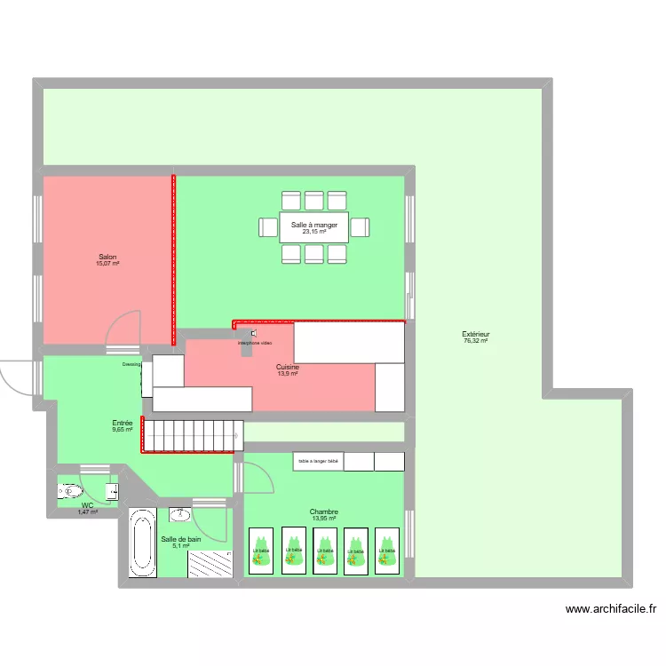 Projet alice. Plan de 9  et 159 m²