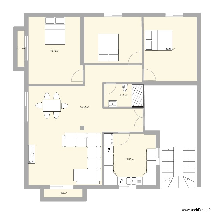 mariem. Plan de 7 pièces et 109 m2