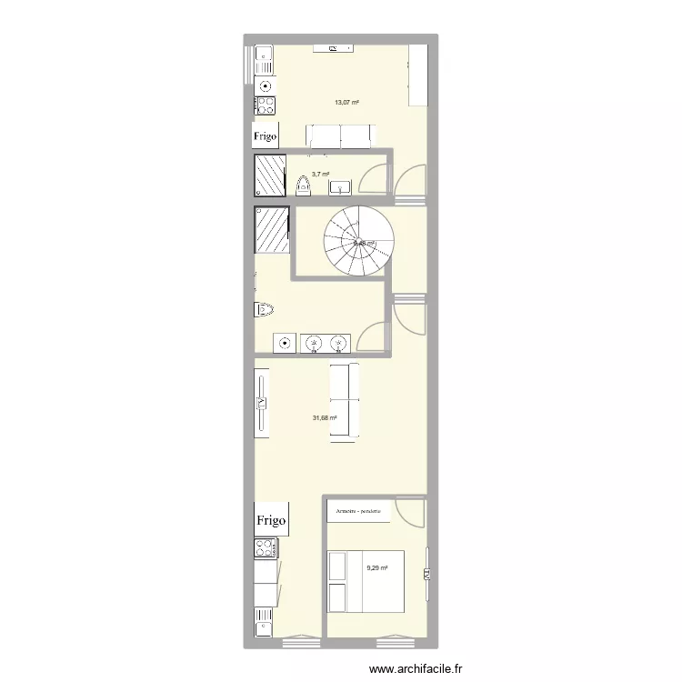 moissac. Plan de 5  et 64 m²