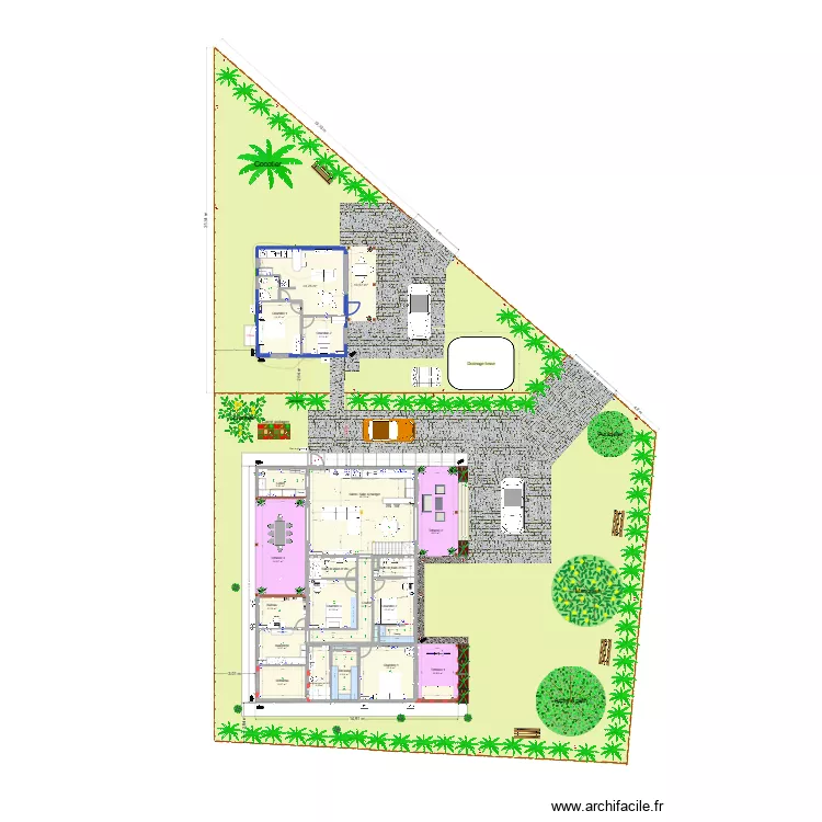 Maison 333-303-1 STM - Bungalow 01. Plan de 25  et 272 m²