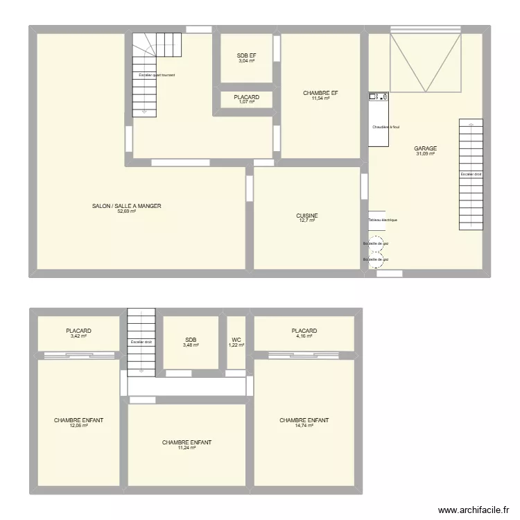 CIGOGNE. Plan de 13 pièces et 162 m²