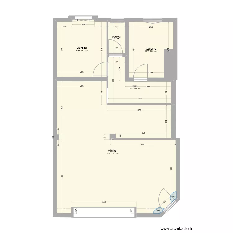 Ste-croix commercial rez copie 2. Plan de 5  et 69 m²
