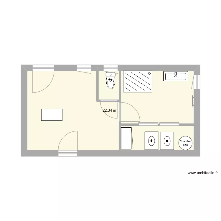 salle de bain. Plan de 1 et 22 m² salle de bain. Plan de 1 et 22 m²
