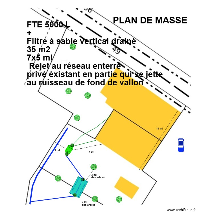 Le Bouedec rejet privé filtre à sable. Plan de 0 pièce et 0 m2