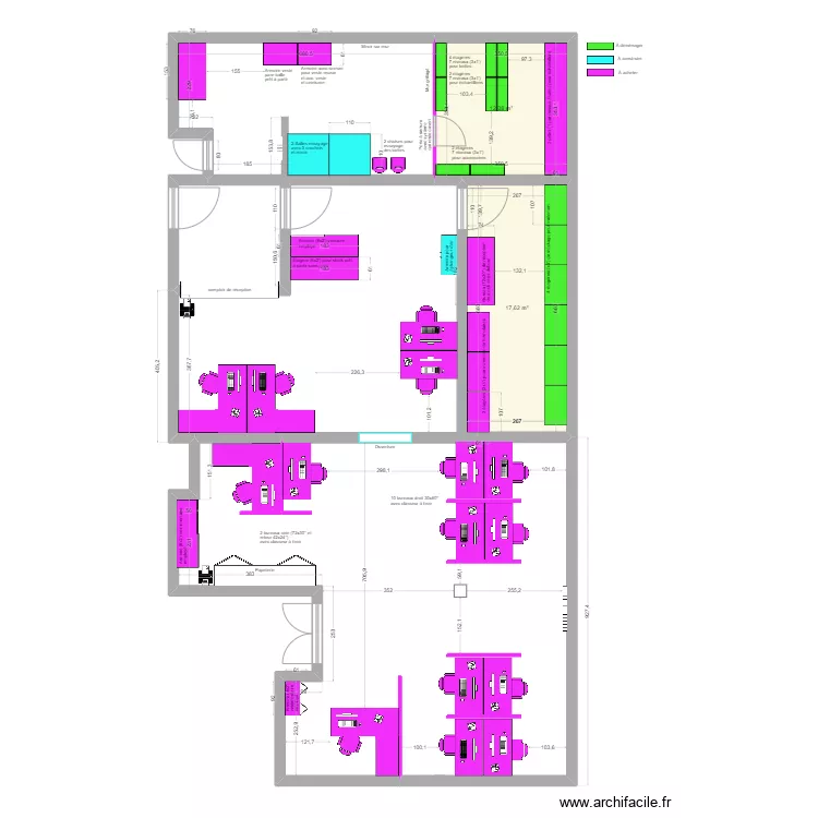 Option 2 avec bureau droit 2. Plan de 