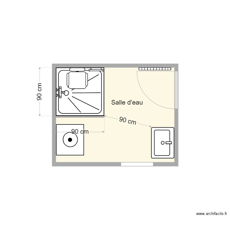 plan après travaux gloaguen 2. Plan de 1 pièce et 4 m2