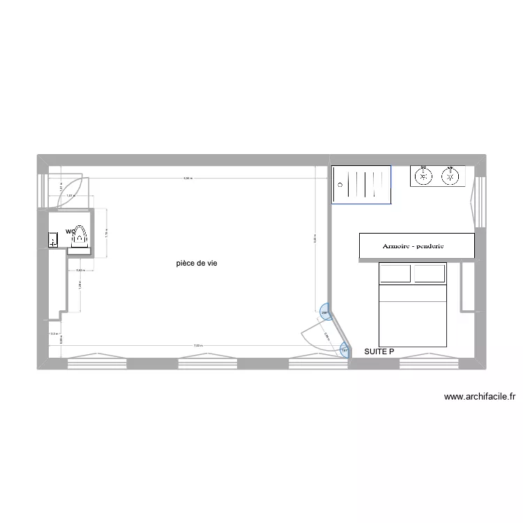 Charret V2. Plan de 5  et 44 m²