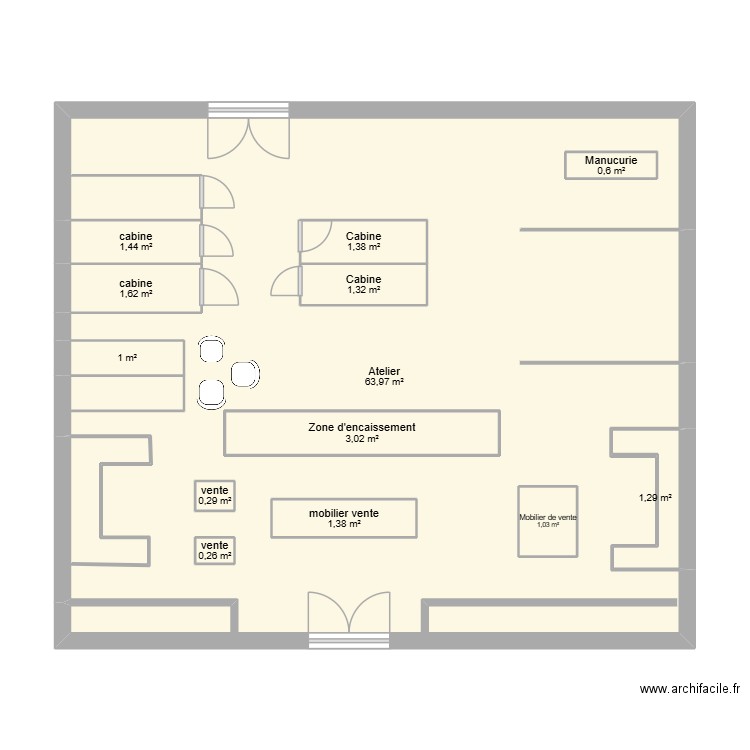 PROJET PLAN MAY. Plan de 13 pièces et 88 m2