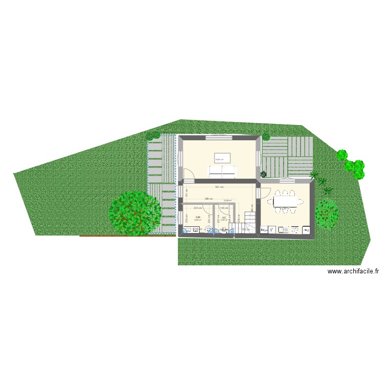 garage RDC aménagé escalier. Plan de 0 pièce et 0 m2