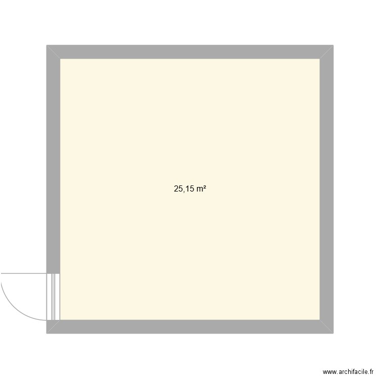 K.1 PROJET. Plan de 1 pièce et 25 m2