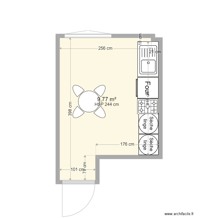 Eric-1erJet. Plan de 1 pièce et 10 m2
