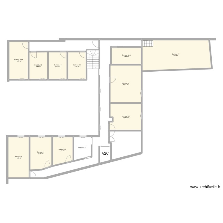 Etage 4. Plan de 12 pièces et 173 m2