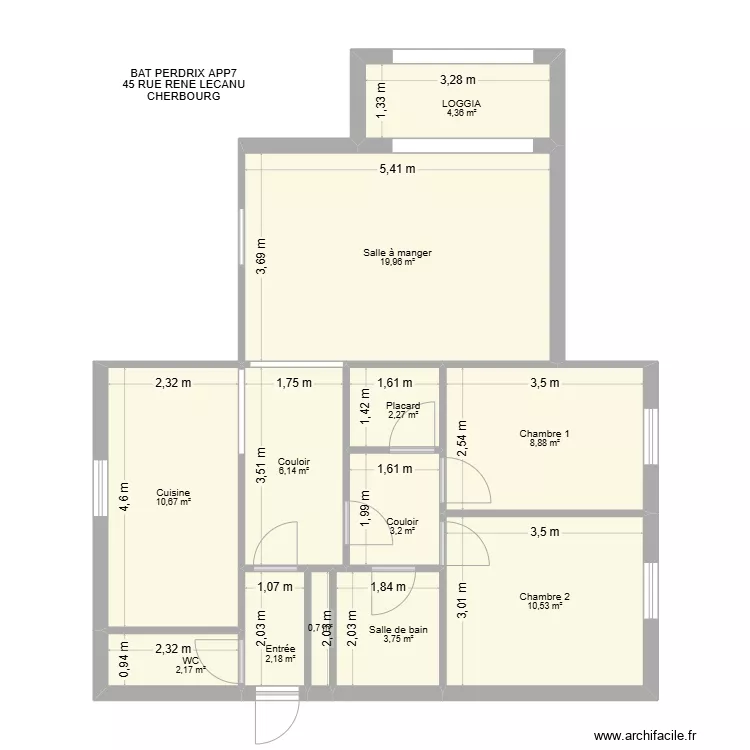 BAT PERDRIX APP7. Plan de 
