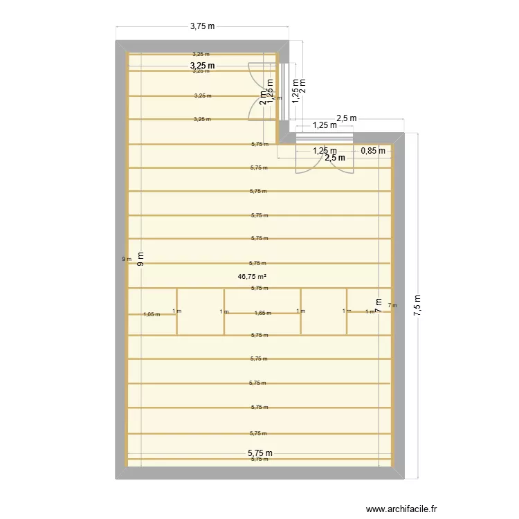 toiture JC. Plan de 1  et 47 m²