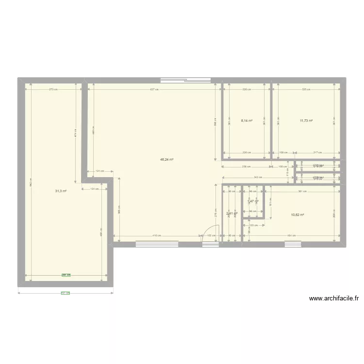 plan maison 2. Plan de 9  et 116 m²