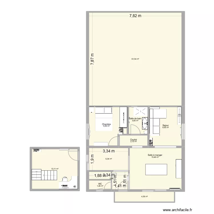 EMA idee. Plan de 12  et 130 m²