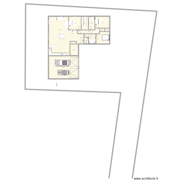 Maison 6. Plan de 13 pièces et 171 m2