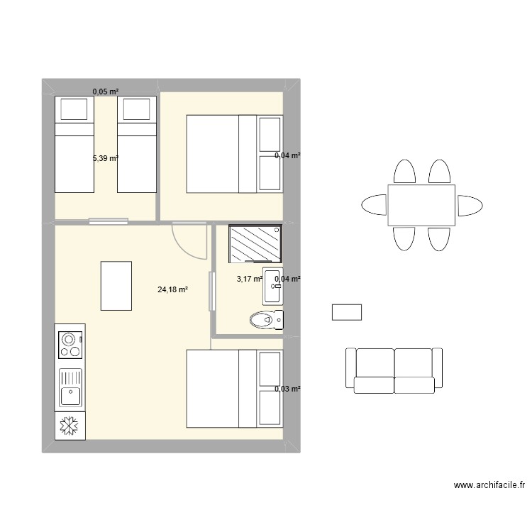 CHALET 6. Plan de 7 pièces et 33 m2