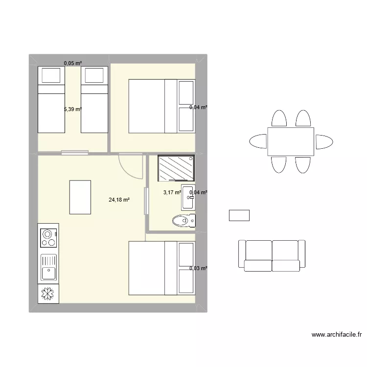 CHALET 6. Plan de 7 pièces et 33 m²