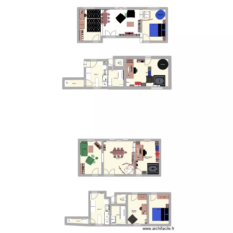 Appartement Bon 4. Plan de 17  et 134 m²