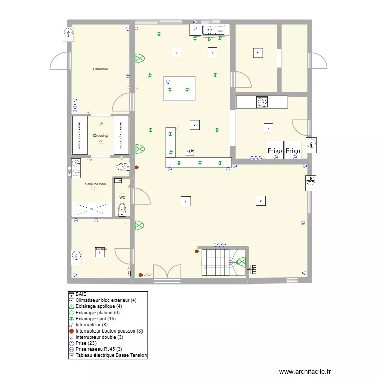 LE METAYER PLAN VIDE. Plan de 9 pièces et 145 m²