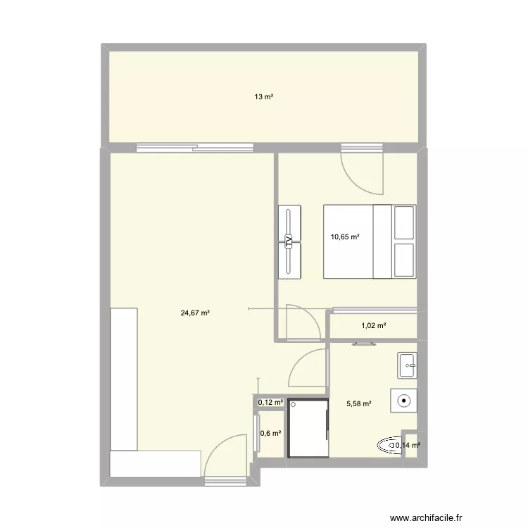 LOZARI 2. Plan de 8  et 56 m²