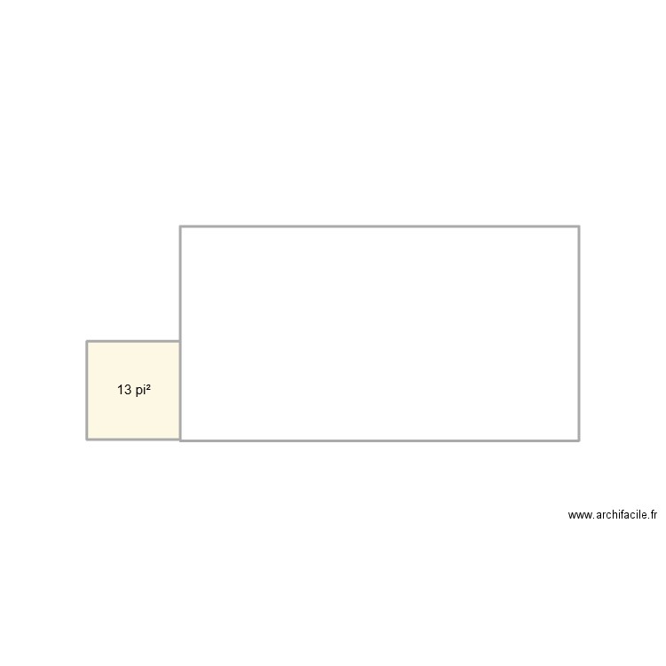 Petit patio. Plan de 1 pièce et 1 m2