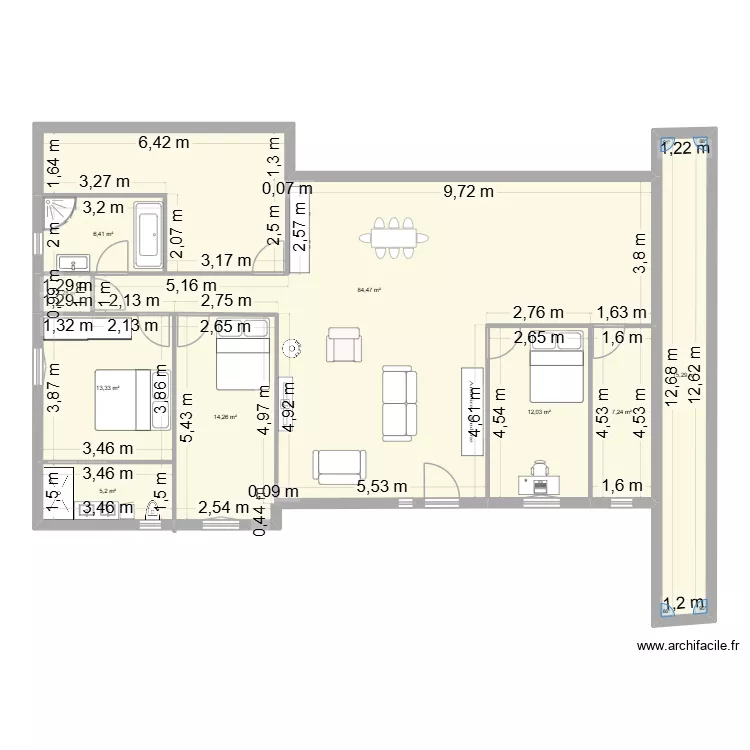 MAISON ok. Plan de 9  et 160 m²
