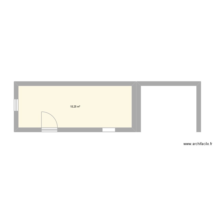 Dépendance a. Plan de 1 pièce et 18 m2