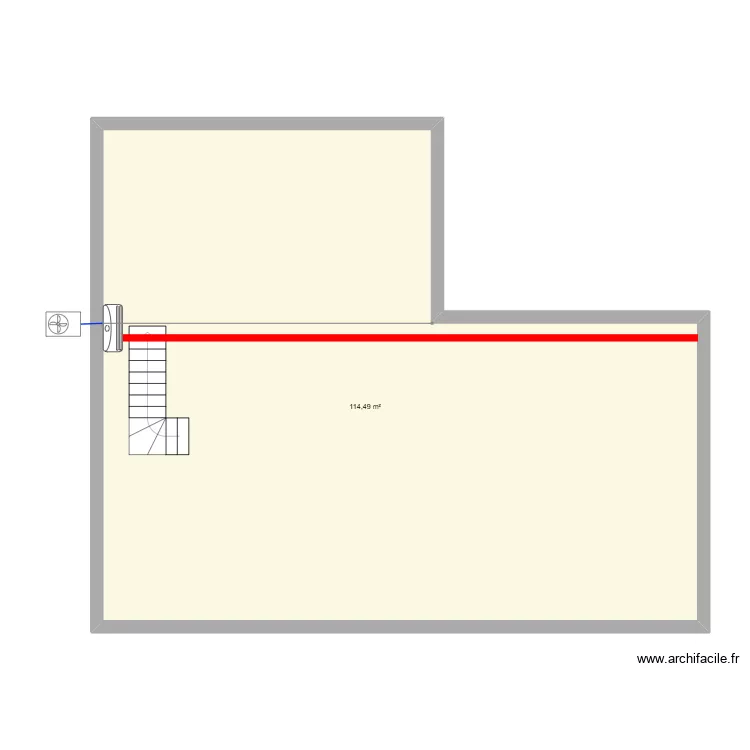 Boulangerie neveu. Plan de 1 Pièce et 114 m²