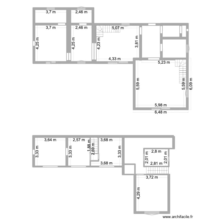 rdc. Plan de 14  et 147 m²