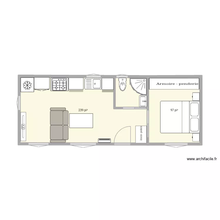 F Lavoie 2. Plan de 2 Pièces et 31 m²