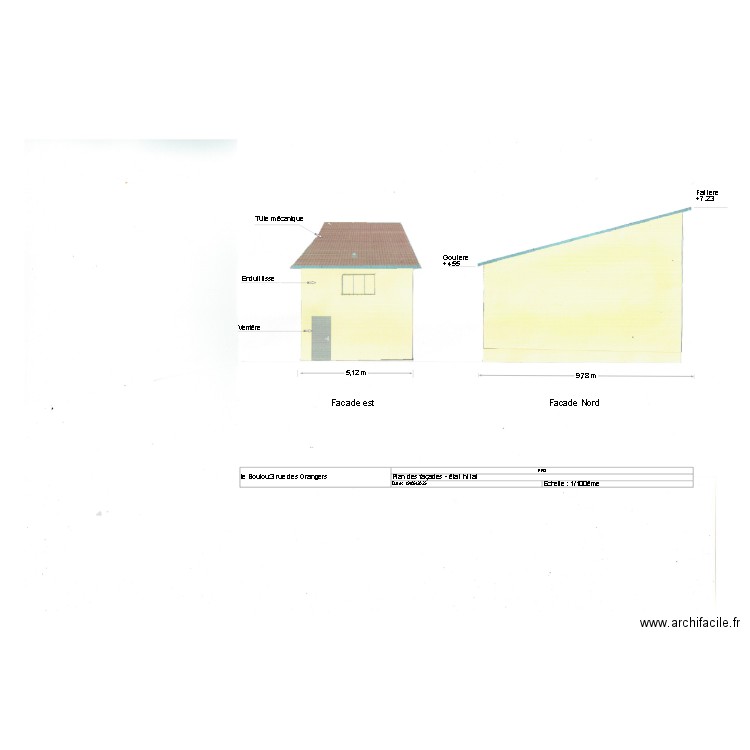 plan facade le boulouETAT ACTUEL. Plan de 0 pièce et 0 m2