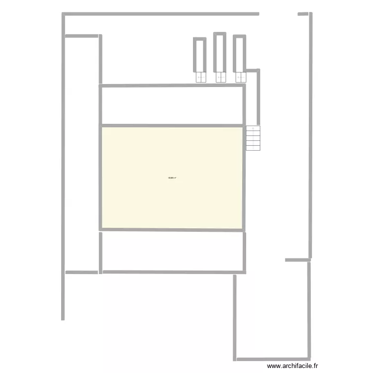 Sous sol g&eacute;n&eacute;ral. Plan de 1  et 93 m²